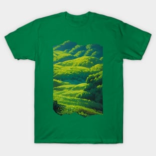 Green Spring Field - Anime-Inspired Art T-Shirt